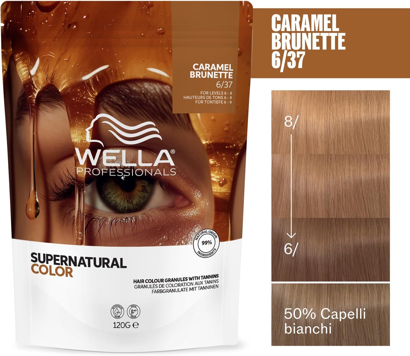 Supernatural Color. Caramel Bunette 6/37. 120g.