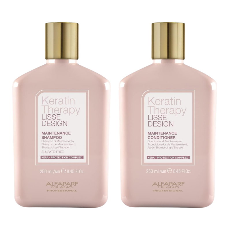 Alfaparf - Keratin Therapy Lisse Design - Pack Mantenimiento Champú 250ml + Acondicionador 250ml + Mascarilla Hidratante 200ml