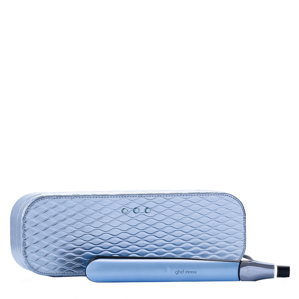 ghd - Chronos Iced Luxe Collection Plancha de Pelo Profesional con Cofre de Regalo - Edición 2024 Azul Gélido - Unidad