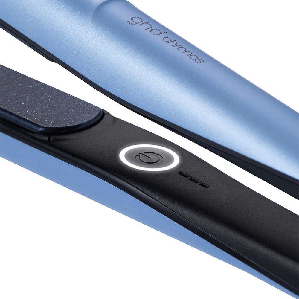 ghd - Chronos Iced Luxe Collection Plancha de Pelo Profesional con Cofre de Regalo - Edición 2024 Azul Gélido - Unidad
