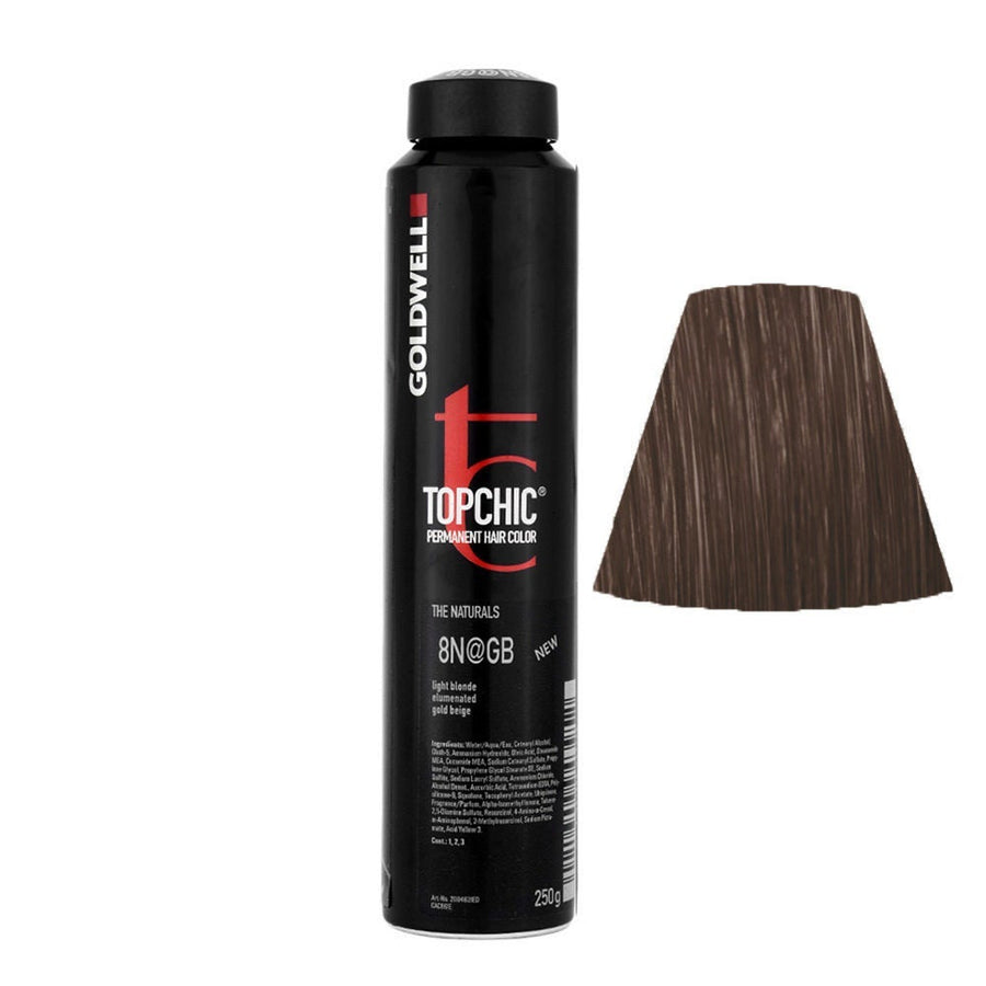 Goldwell - Topchic High Coverage Tinte Permanente 6N@GB Rubio Oscuro Natural con matiz dorado beige - 250 ml