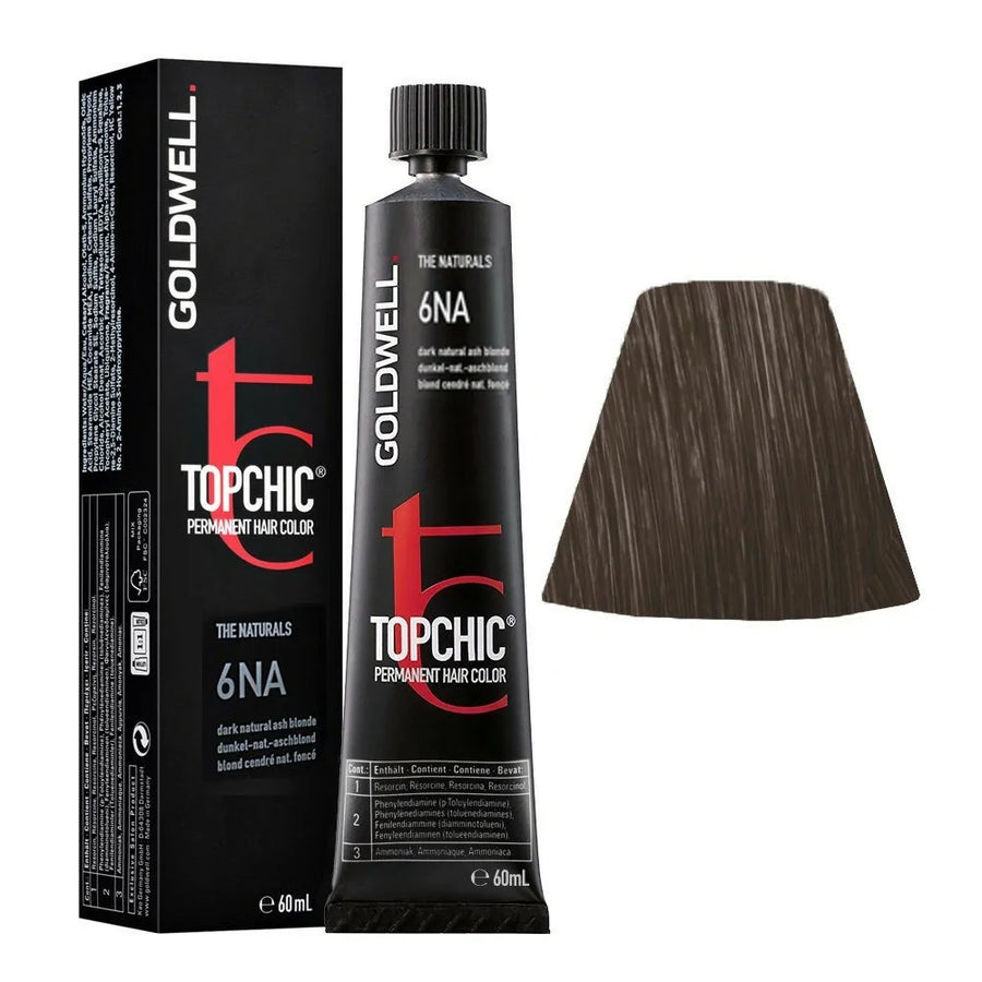 Goldwell - Topchic Tinte Permanente 6NA Rubio Oscuro Natural Ceniza - 60 ml