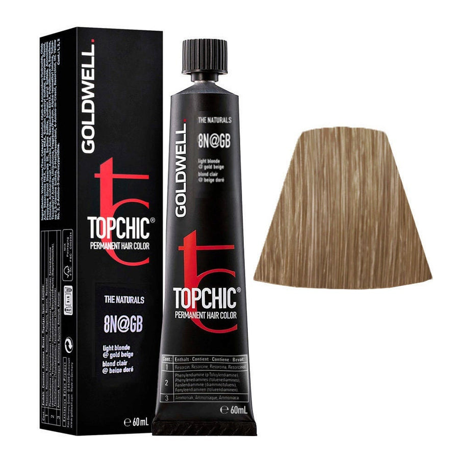 Goldwell - Topchic Tinte Permanente 8N@GB Rubio Claro Natural con matiz dorado beige - 60 ml