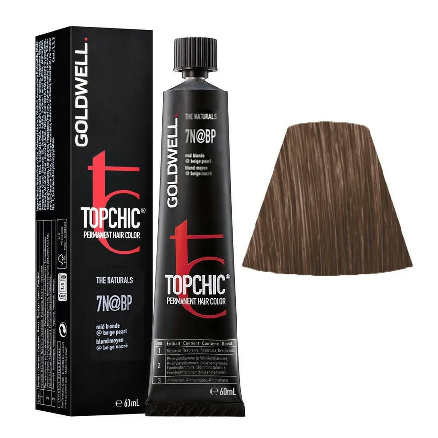 Goldwell - Topchic Tinte Permanente 7N@BP Rubio Medio Natural con matiz beige perla - 60 ml