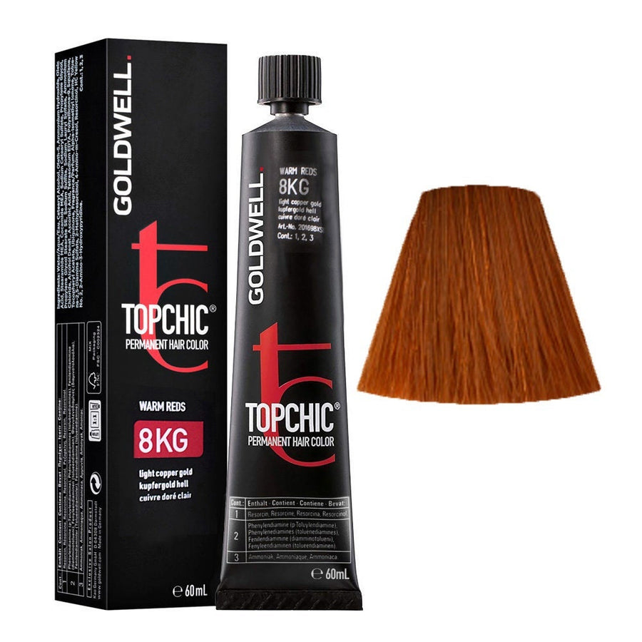 Goldwell - Topchic Tinte Permanente 8KG Rubio Claro Cobrizo Dorado - 60 ml