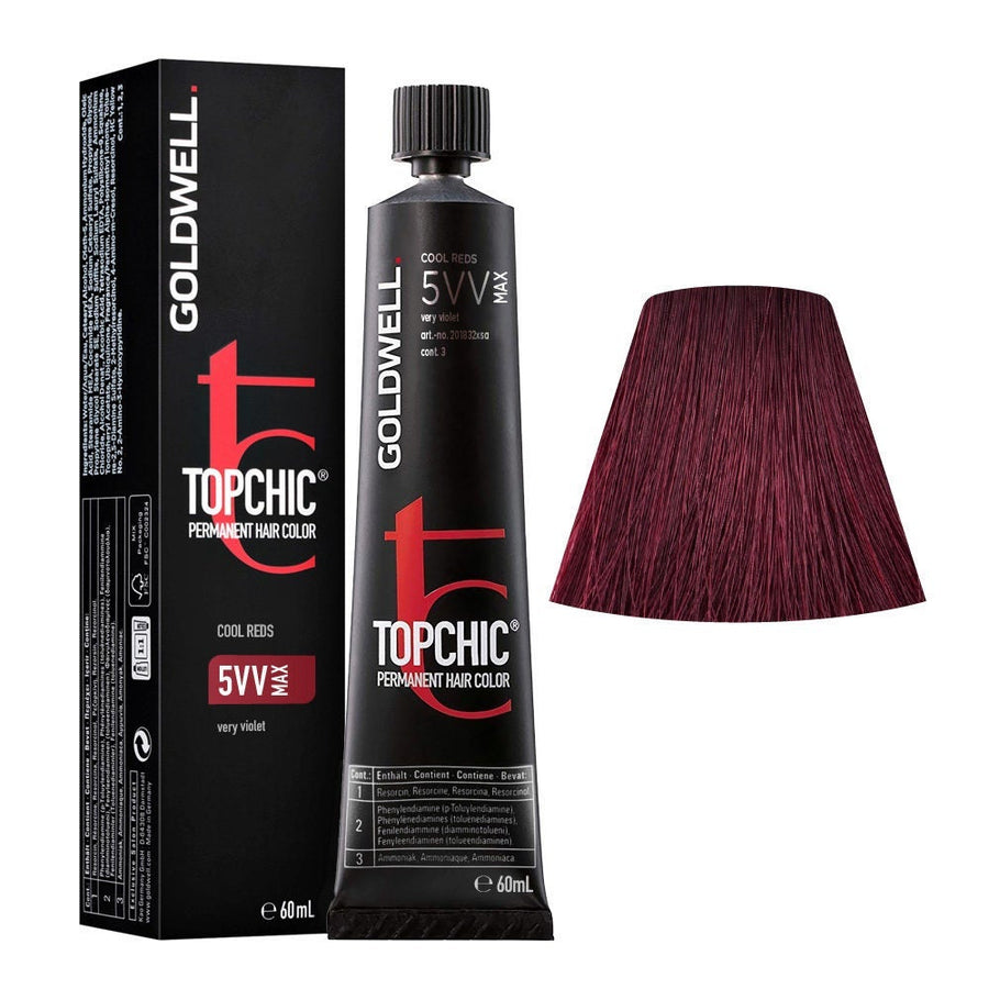 Goldwell - Topchic Tinte Permanente 5VV Max Castaño Claro Violeta Intenso - 60 ml