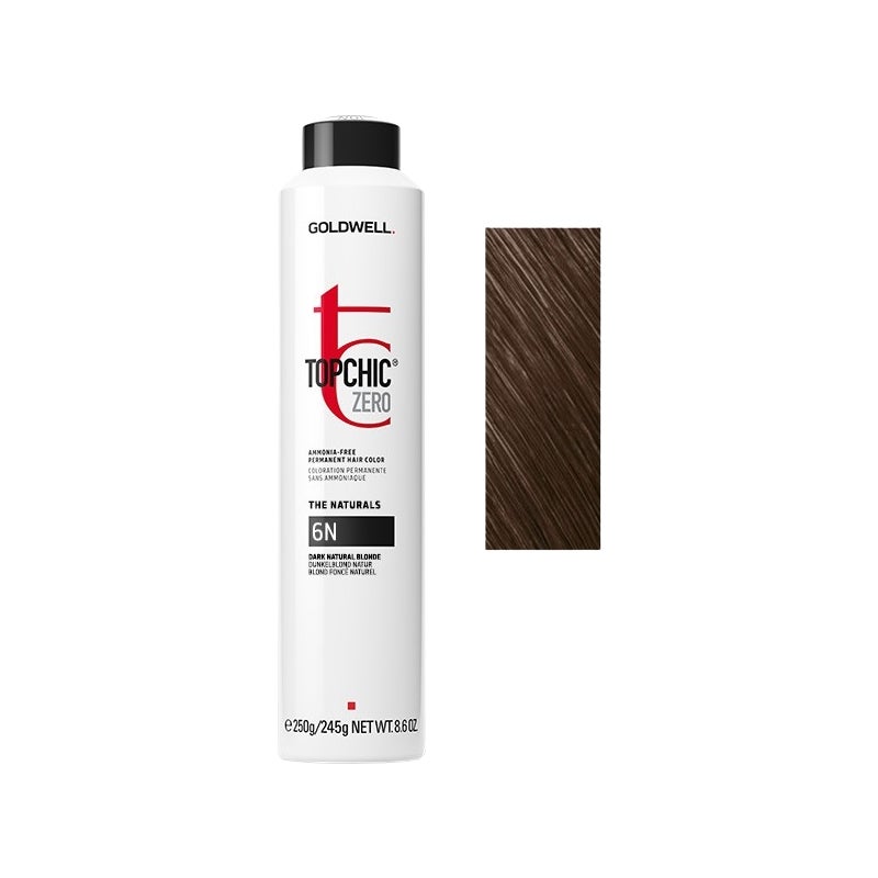 Goldwell - Topchic Zero Ammonia Tinte Permanente 6N Rubio Oscuro Natural - 250 ml