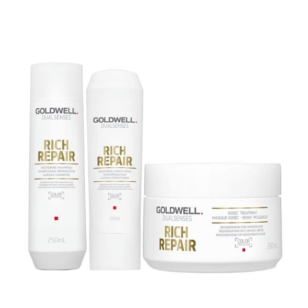 Goldwell - Dualsenses Rich Repair Shampoo 250ml Conditioner 200ml 60Sec Treatment 200ml