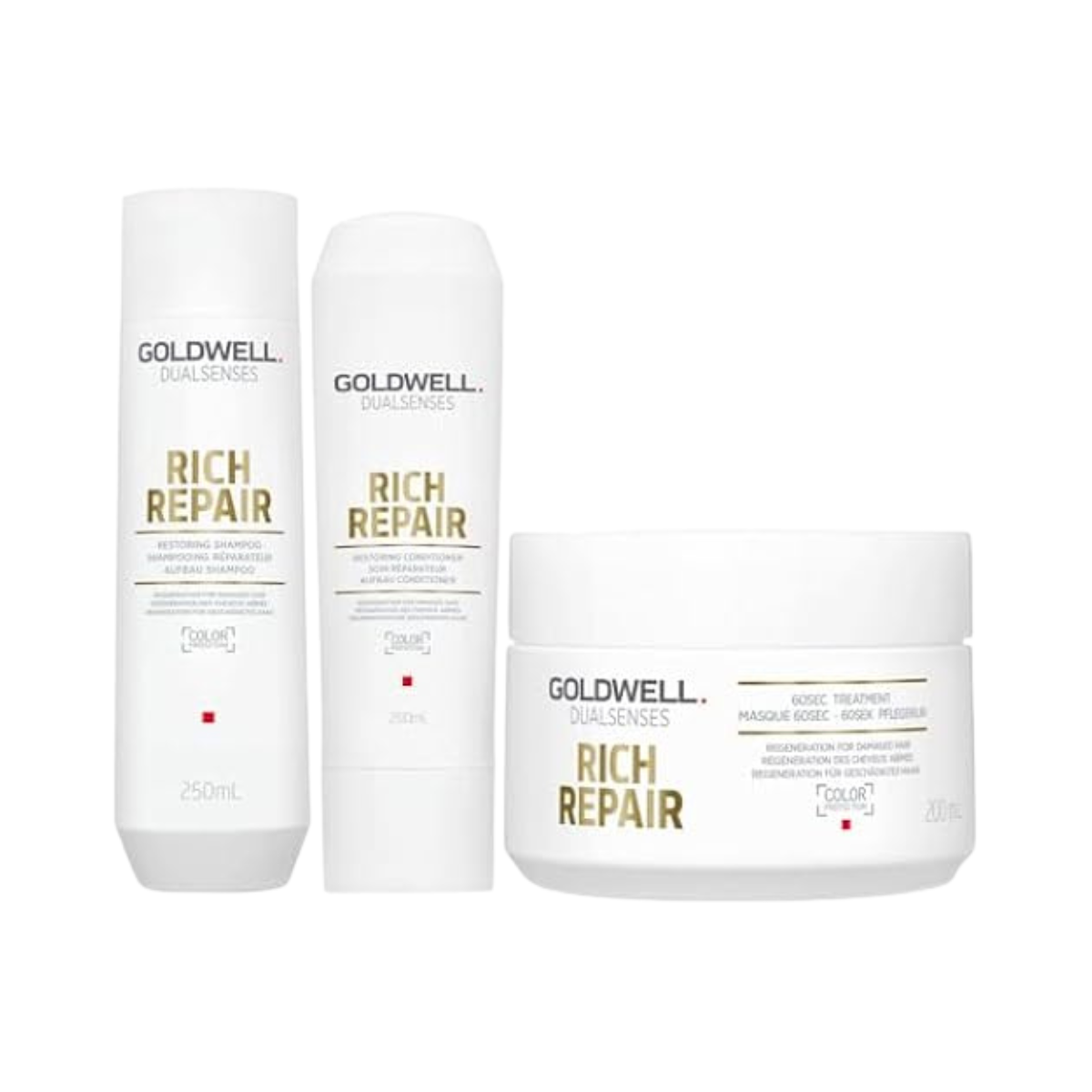 Goldwell - Dualsenses Rich Repair Shampoo 250ml Conditioner 200ml 60Sec Treatment 200ml