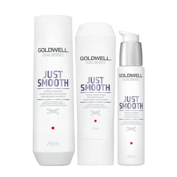 Goldwell - Dualsenses Just Smooth Champú Anti-Frizz 250ml Mascarilla 200ml Aceite Anti-Frizz 100ml