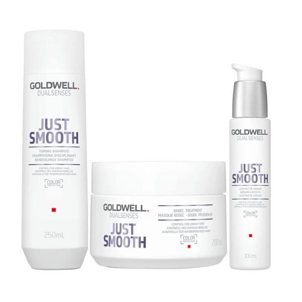 Goldwell - Dualsenses Just Smooth Champú Anti-Frizz 250ml Mascarilla 200ml Sérum 100ml
