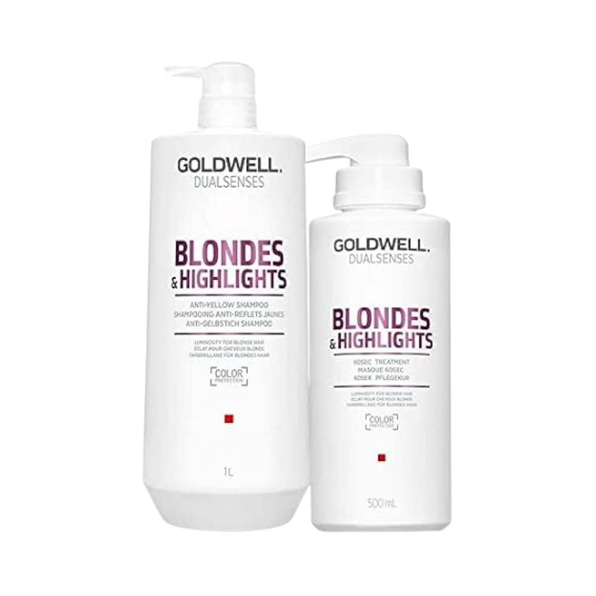 Goldwell - Dualsenses Blondes & Highlights Anti-Yellow Champu 1000ml 60Sec Treatment 500ml