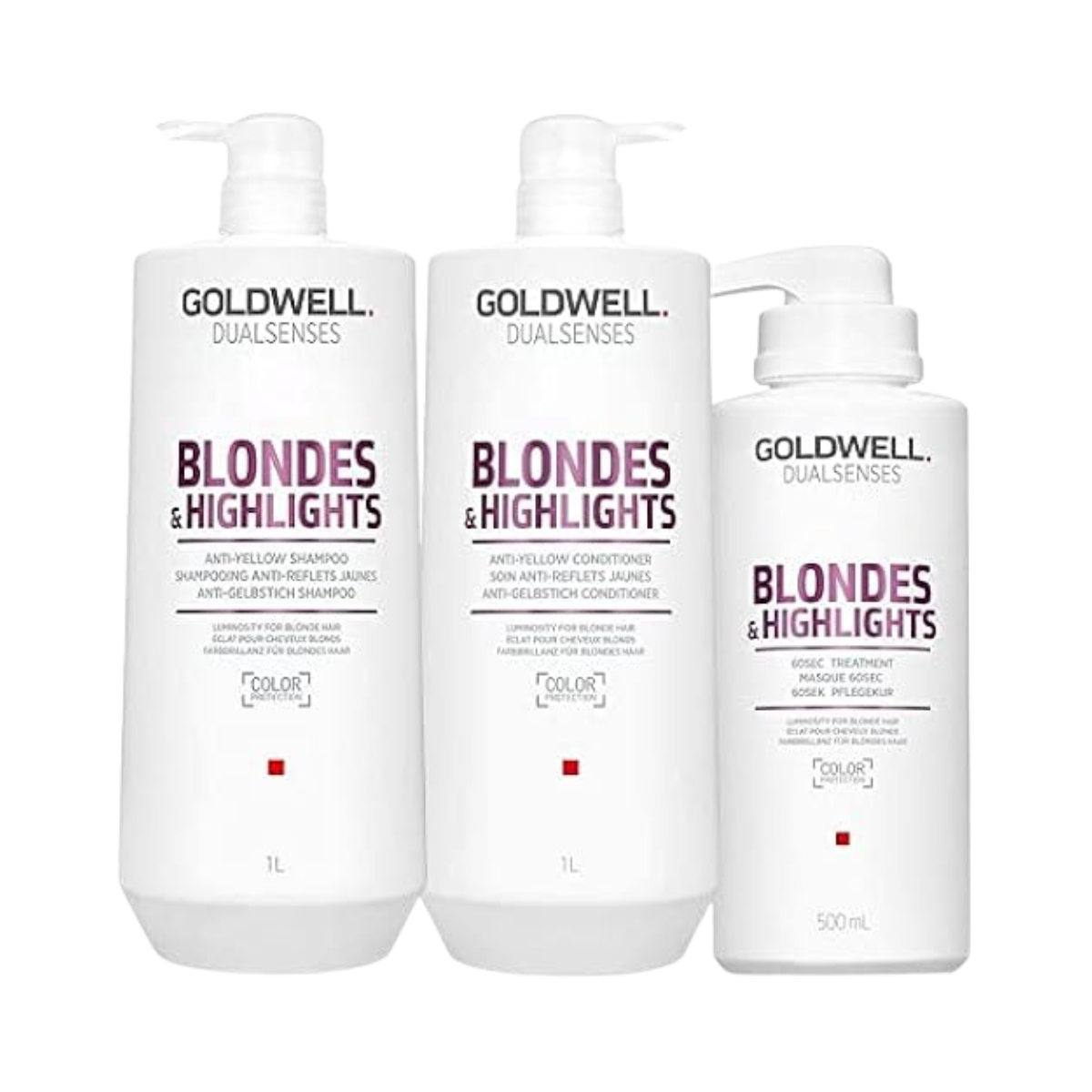 Goldwell - Dualsenses Blondes & Highlights Anti-Yellow Shampoo 1000ml Conditioner 1000ml 60Sec Treatment