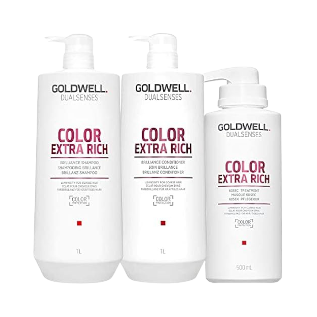 Goldwell - Dualsenses Color Extra Rich Brilliance Shampoo 1000ml Conditioner 1000ml 60Sec Treatment 500ml