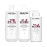 Goldwell - Dualsenses Color Extra Rich Brilliance Shampoo 1000ml Conditioner 1000ml 60Sec Treatment 500ml
