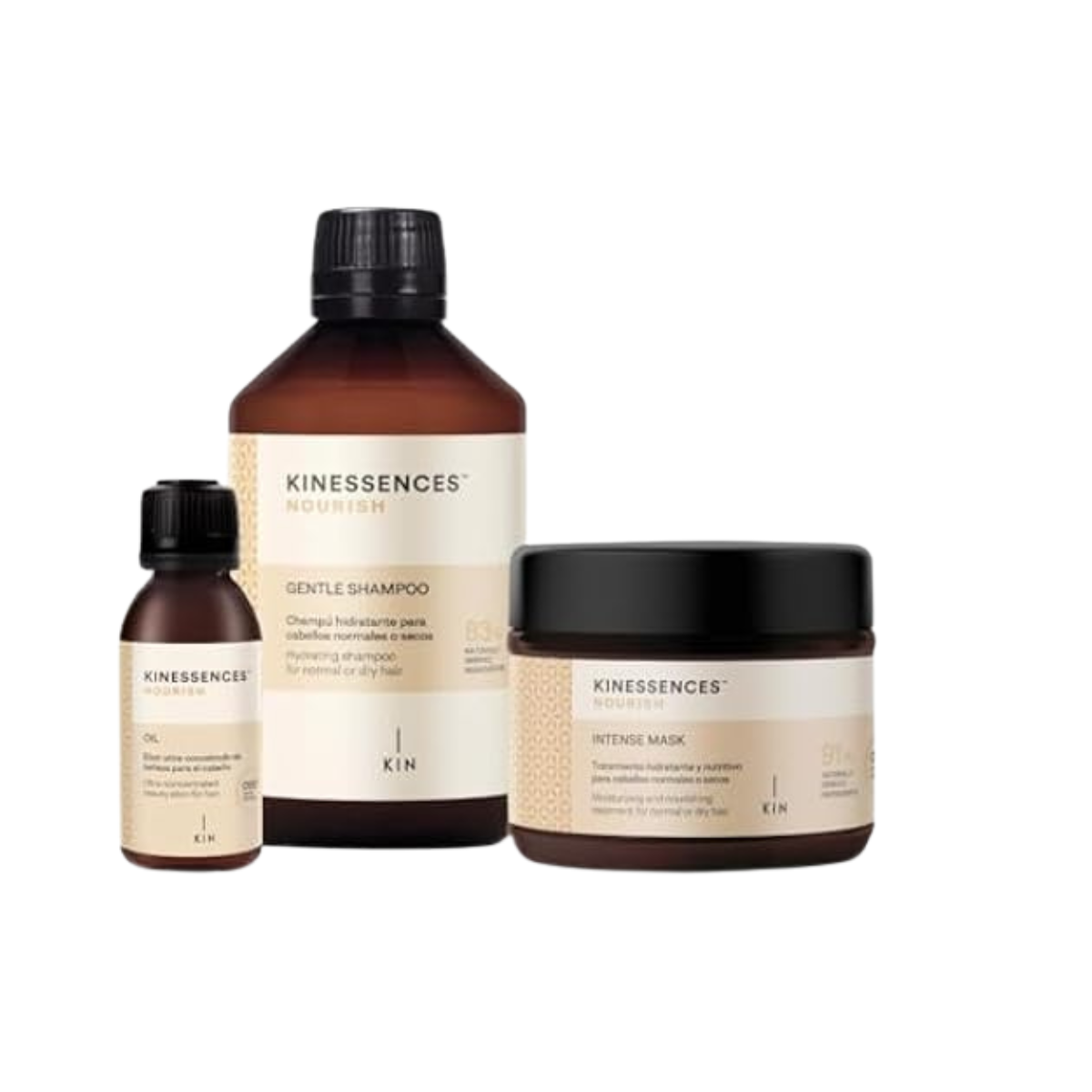 Kin Cosmetics - Kinessences Nourish - Pack Tratamiento Hidratación (Champú + Mascarilla