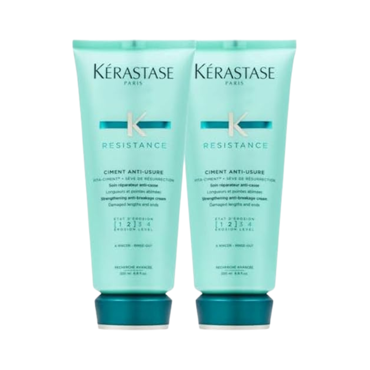Kérastase - Résistance Duo Pack Ciment Anti-Usure Cabello Químicamente o Naturalmente Débil 200 ml x2