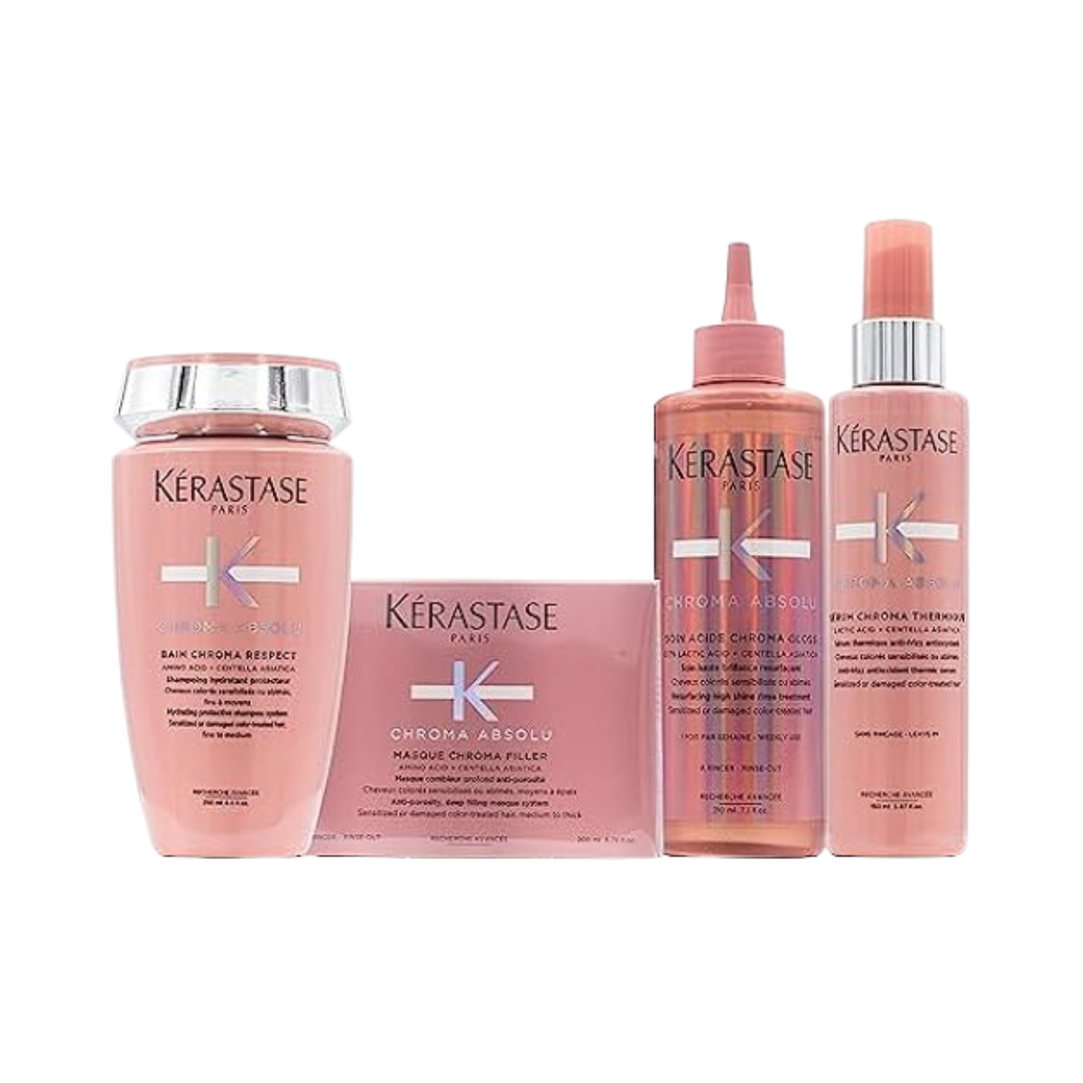Kérastase - Chroma Absolu - Pack Bain Riche Chroma + Fluide + Masque + Sérum Thermique - 250ml + 250ml + 200ml + 150ml