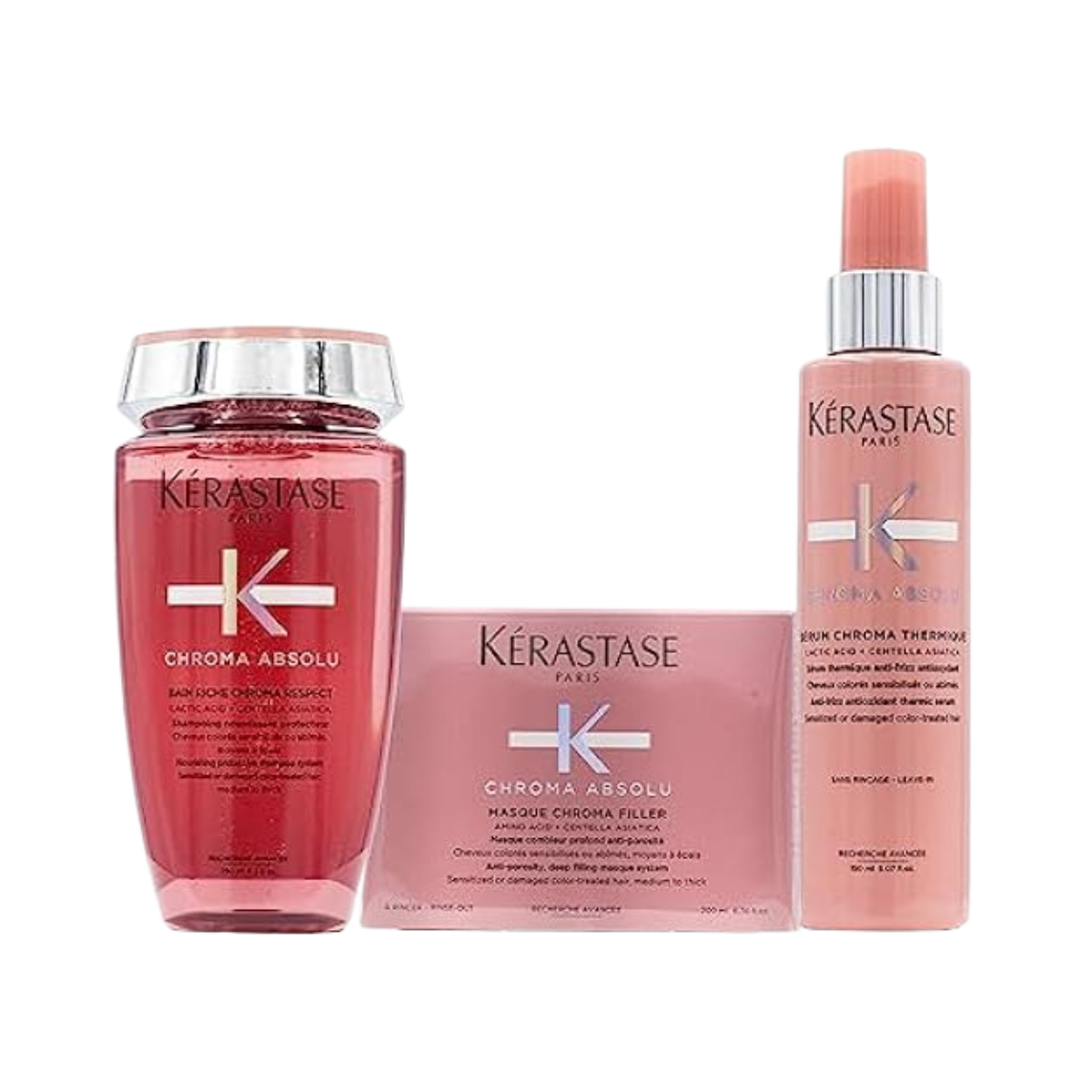 Kérastase - Chroma Absolu - Pack Bain Riche Chroma + Masque + Sérum Thermique - 250ml + 200ml + 150ml