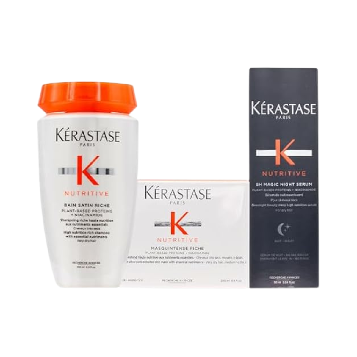 Kérastase - Nutritive - Pack Bain Satin Riche + Masque Intense Riche + 8H Magic Night Serum - 250ml + 250ml + 90ml