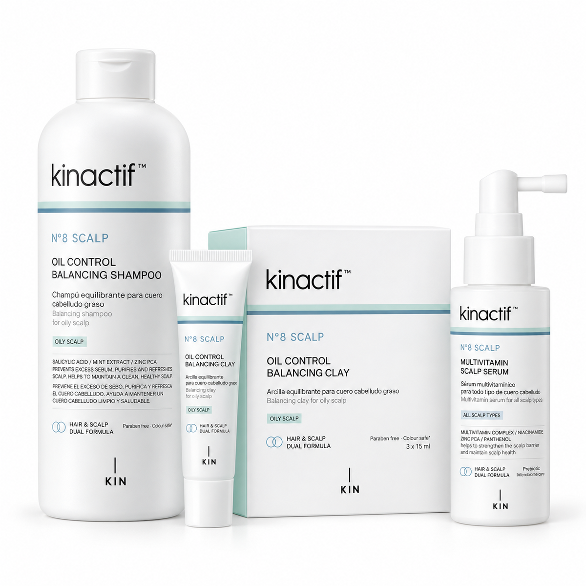 KIN Cosmetics - KINACTIF Nº8 Scalp Oil Control - Pack Servicio Equilibrante Seborregulador