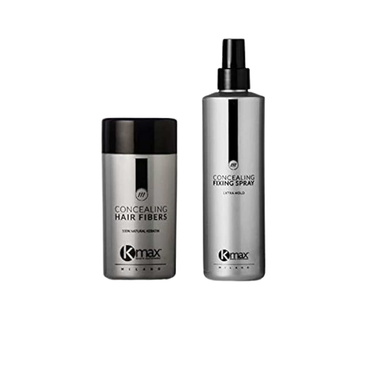 Kmax Concealing Hair Fibers - Combo Set Color Fibre Capillari + Lacca Aglutinante Bianco