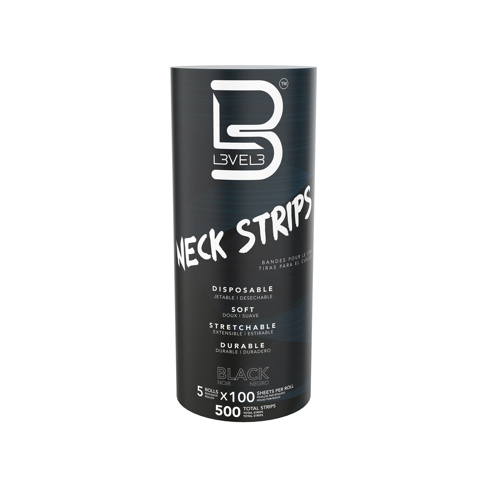 L3VEL3 - Papel de Cuello Negro Precortado - Pack 5x100uds