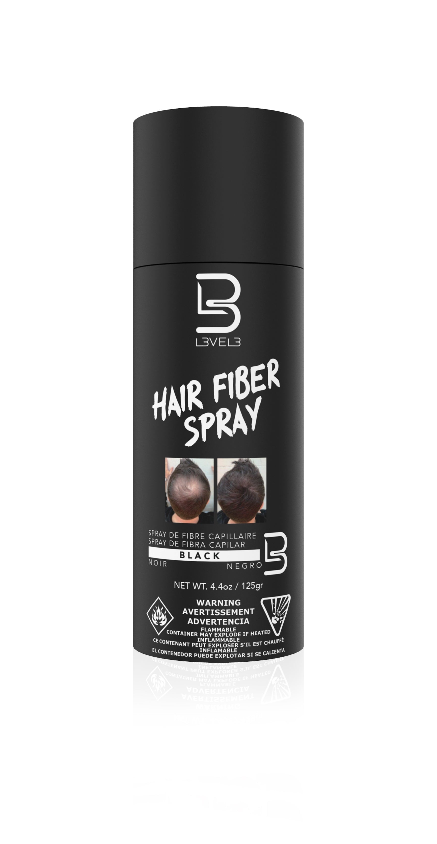 L3VEL3 - Spray Negro para Fibras Capilares - 125g