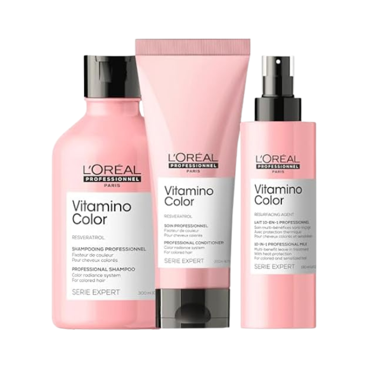 L’Oréal Professionnel - Serie Expert Vitamino Color (Champú 300 ml + Acondicionador 200 ml + Spray 10-en-1 190 ml)