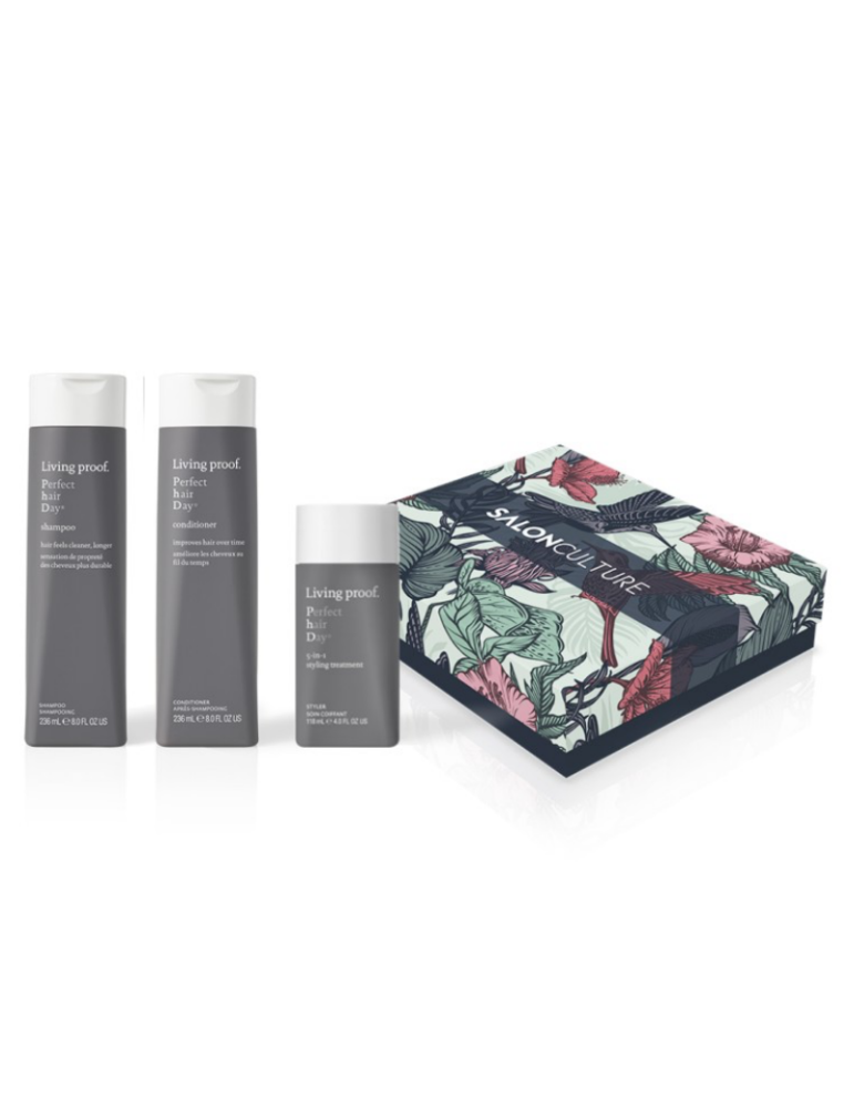 Living Proof - Cofre Navidad PhD (Champú 236 ml + Acondicionador 236 ml + Tratamiento 5-en-1 118 ml)