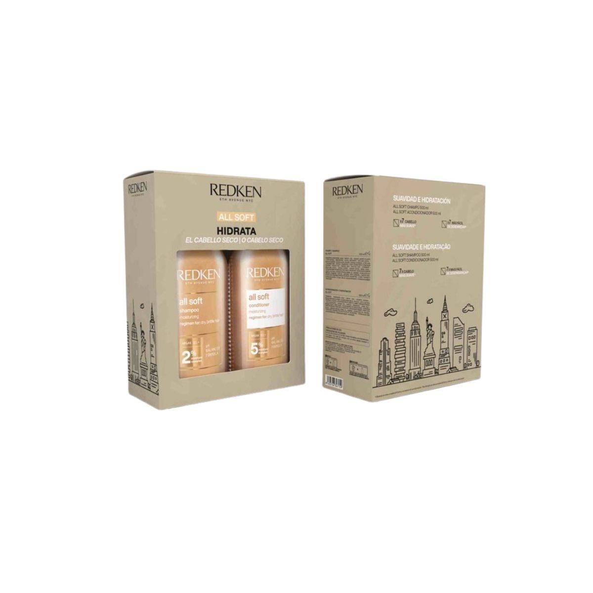 Redken - All Soft - Kit Champú + Acondicionador - 500 ml + 500 ml