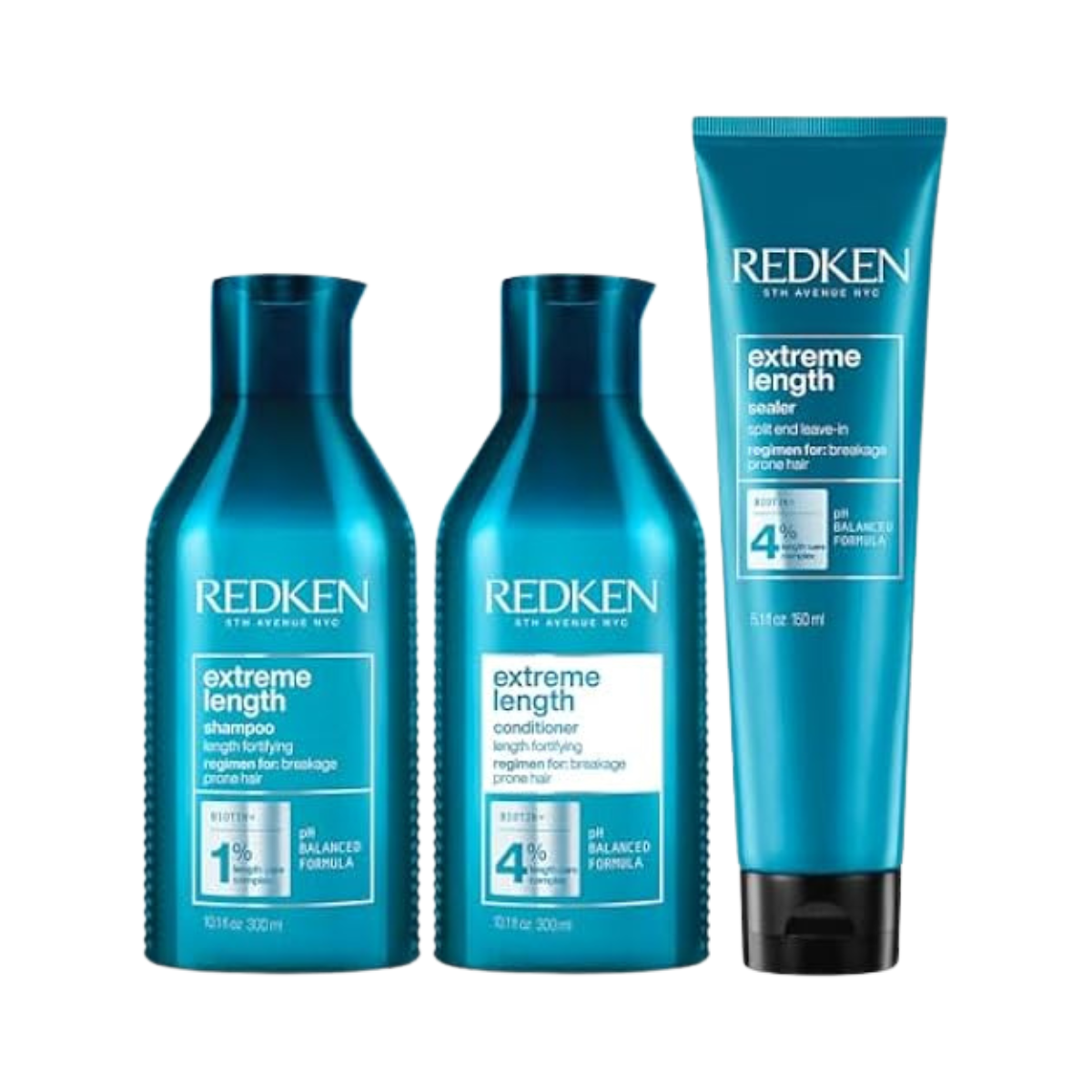 Redken - Extreme Length - Champú 300 ml + Acondicionador 300 ml + Sellador 150 ml