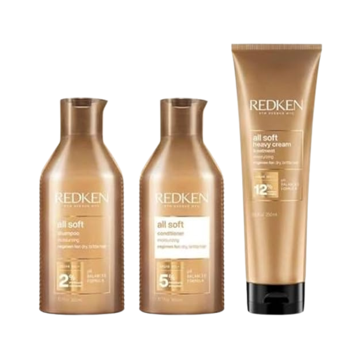 Redken - All Soft - Champú 300 ml + Acondicionador 300 ml + Crema Pesada 250 ml