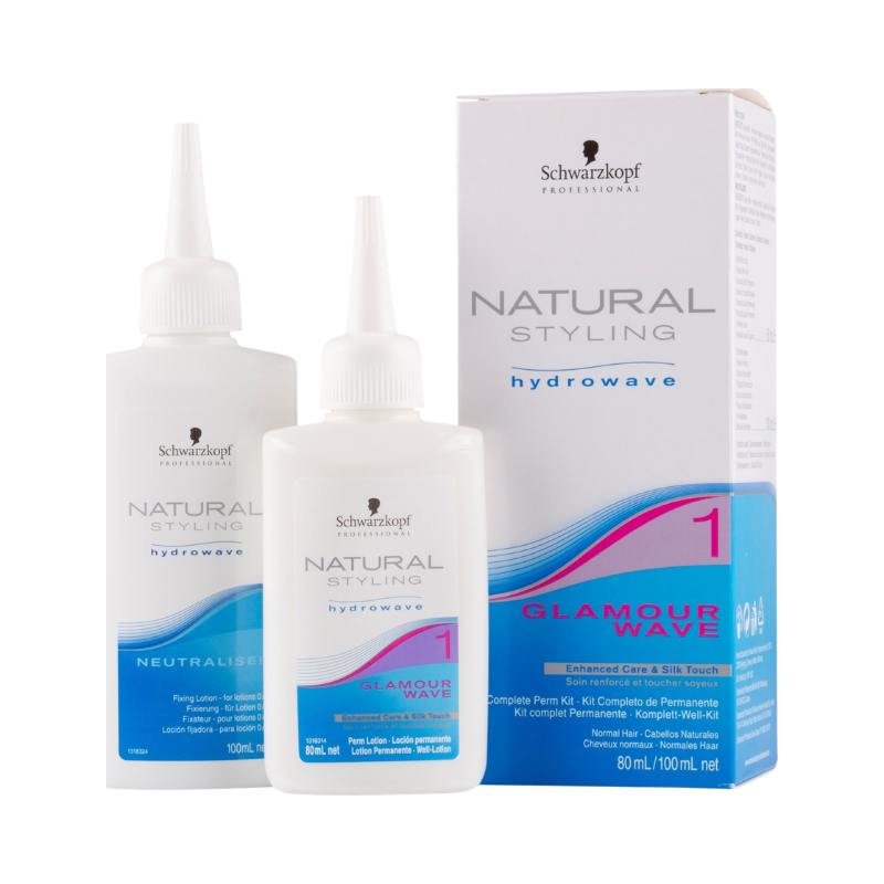 Schwarzkopf - Natural Styling Glamour Kit 1 - Loción 80 ml + Neutralizante 100 ml