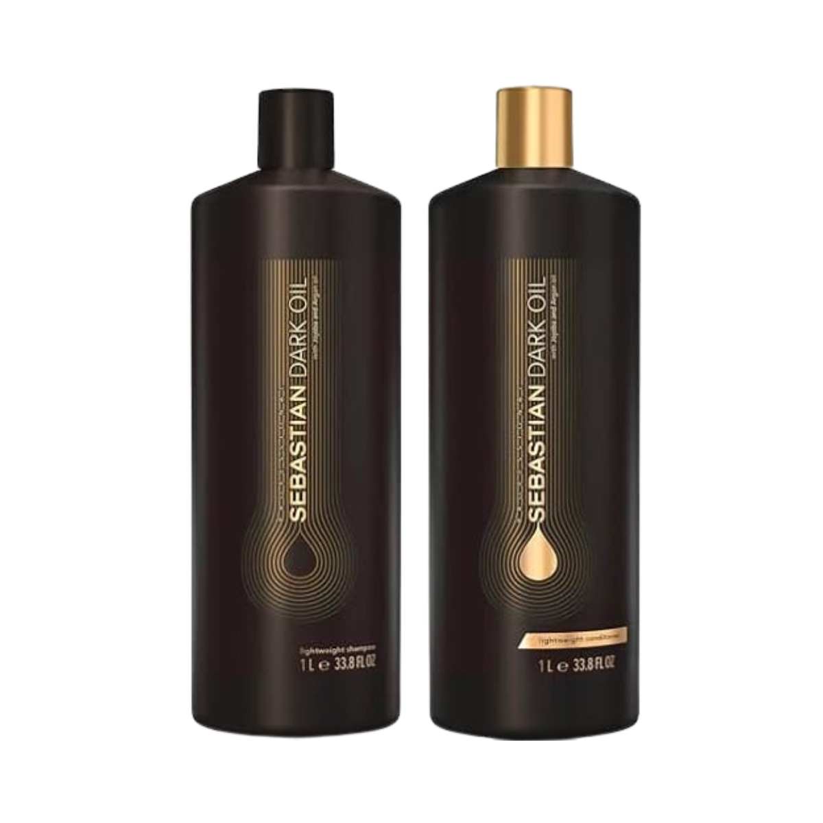 Sebastian Professional - Dark Oil Champú - 1000 ml y Acondicionador - 1000 ml
