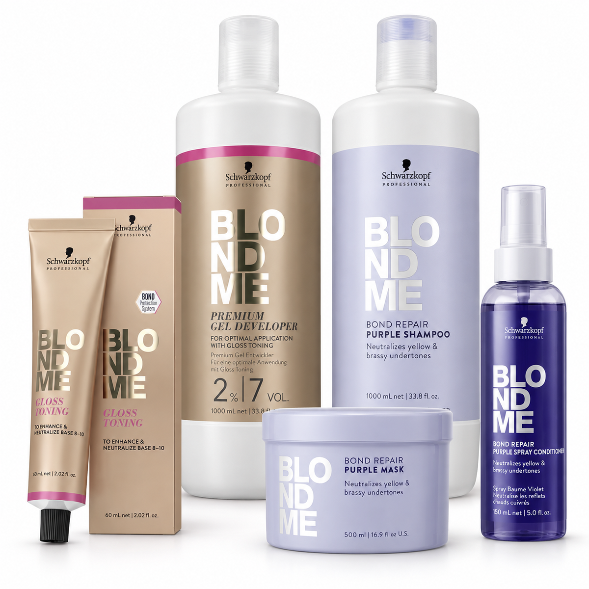 Schwarzkopf Professional - BLONDME - Pack Servicio Toner de Brillo para Rubios
