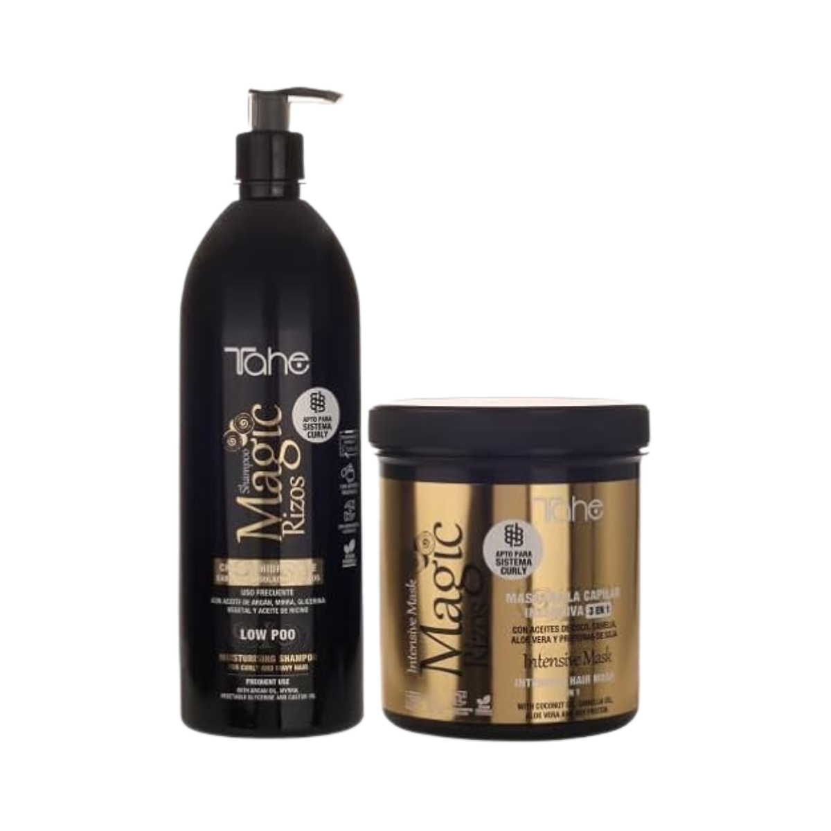 Tahe - Pack Magic Rizos (Champú Low Poo 1L + Mascarilla Intensiva 3 en 1 700ml)