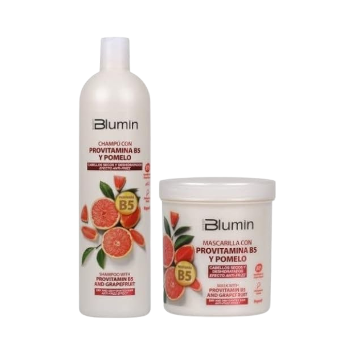 Tahe - Pack Antifrizz Pomelo & Provitamina B5 (Champú 1000 ml + Mascarilla 700ml) - Cabellos secos