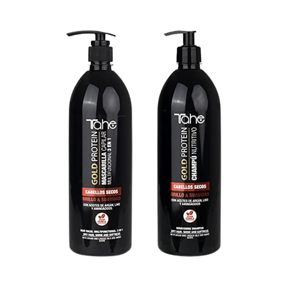 Tahe - Gold Protein - Pack Champu + Mascarilla Cabellos Secos 1000 ml