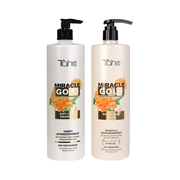 Tahe - Miracle Gold - Pack XXL Antifrizz Champú 1000 ml + Mascarilla 1000 ml