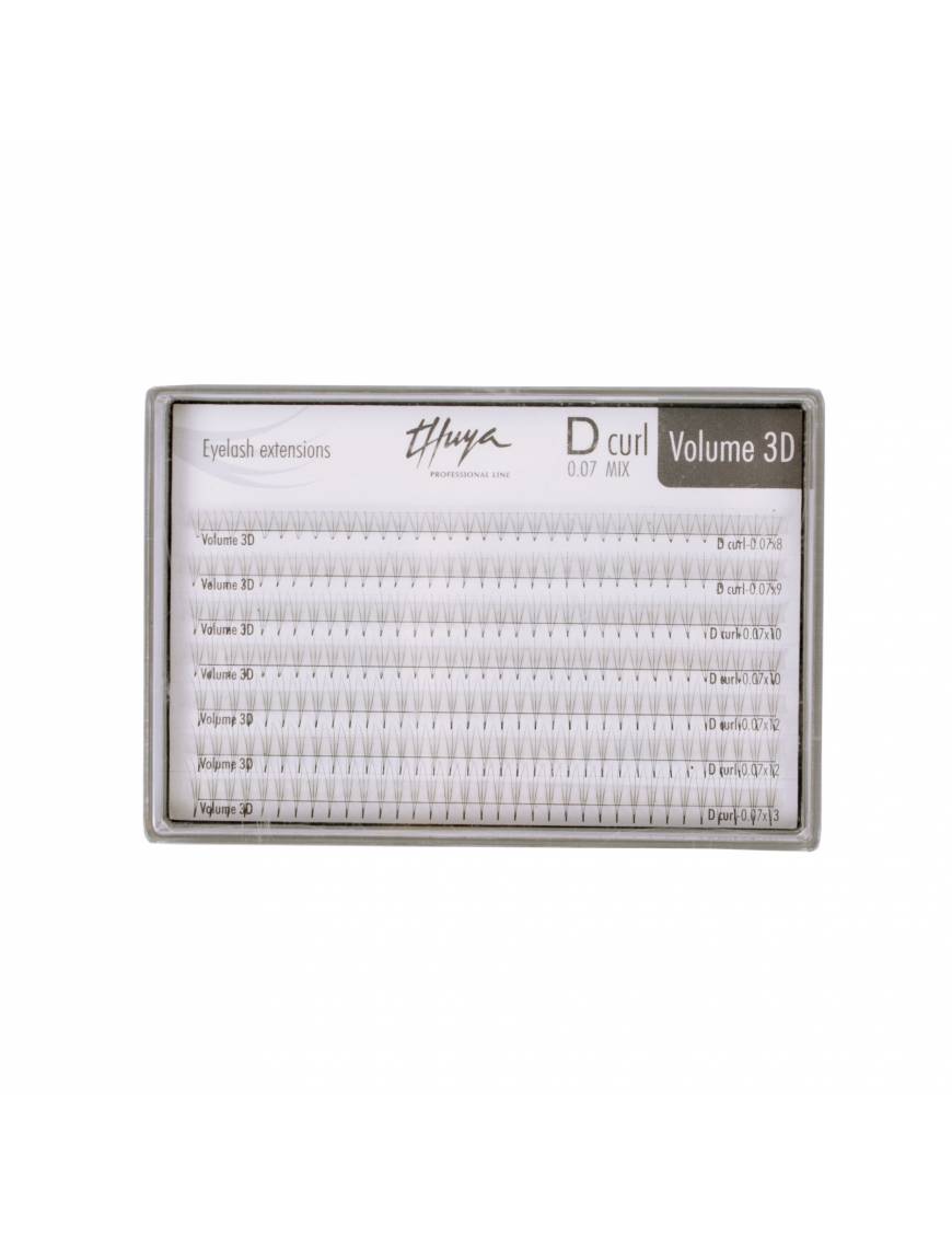 Thuya - Extensiones de Pestañas 3D D-Curl 0.07 Mix