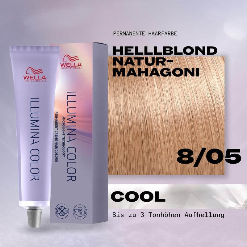 Wella Professionals pelo Colores Illumina Color Nº 8/05 helll Rubio Natural – Caoba 60 ml