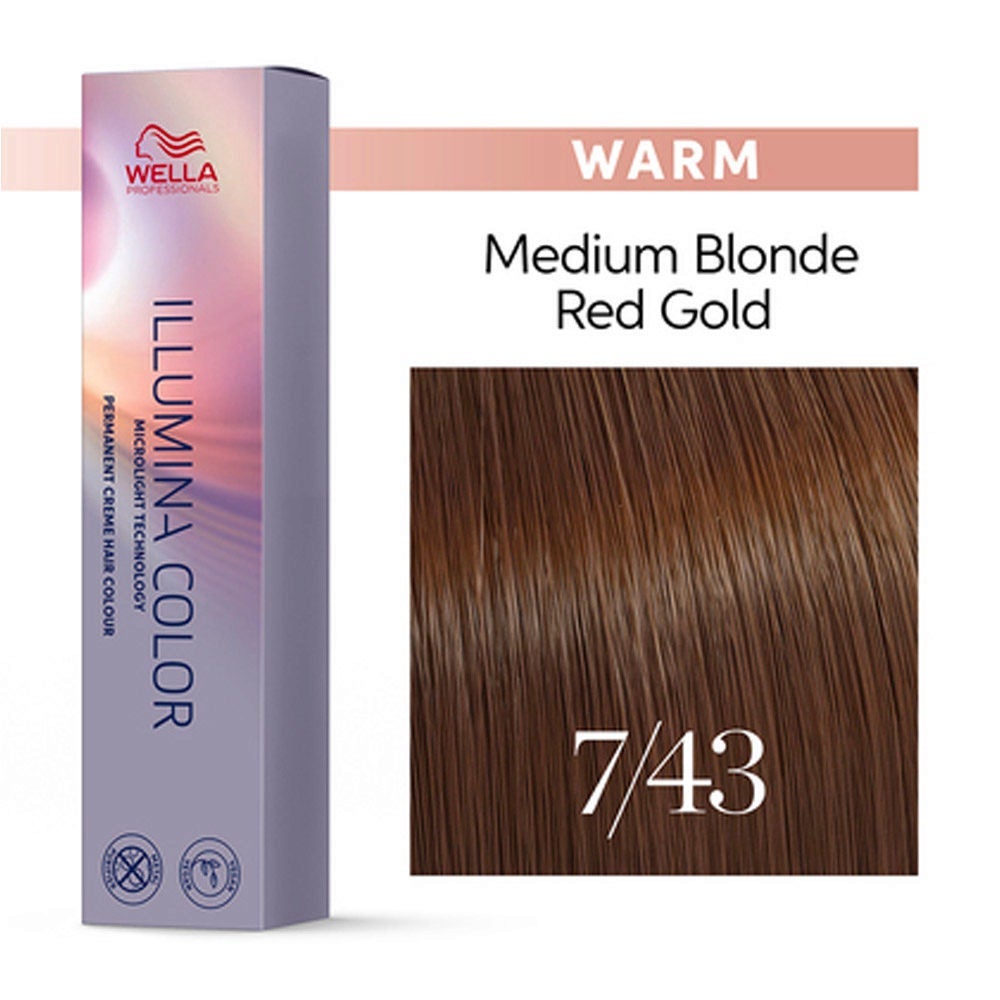Illumina Color 7/43 Rubio Medio Cobre Dorado - Wella Professionals