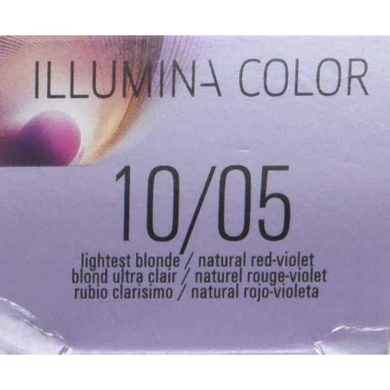 Wella Illumina Hair Color, 10/05 Lightest Blonde/Natural Red-Violet, 2 Ounce by Wella