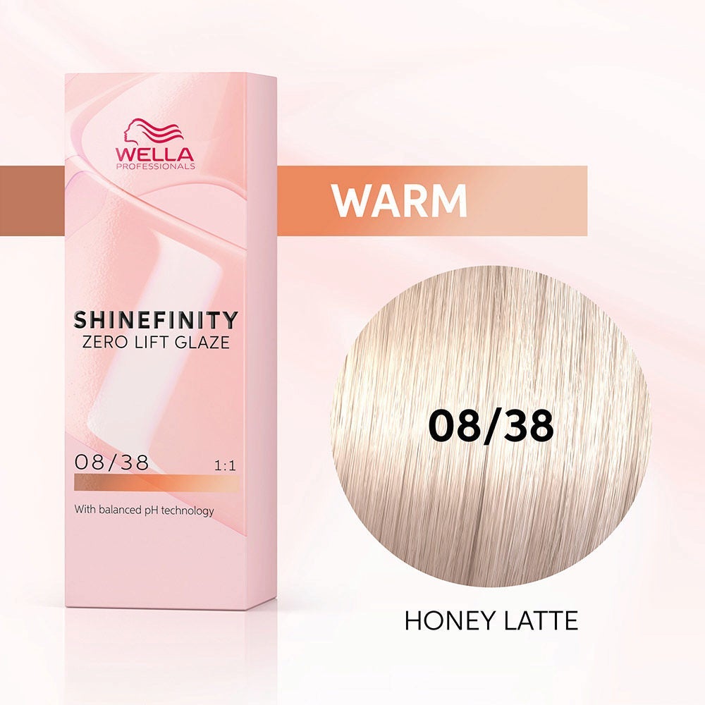 Shinefinity Honey Latte 08/38 Rubio Claro Dorado Perla - Wella Professionals