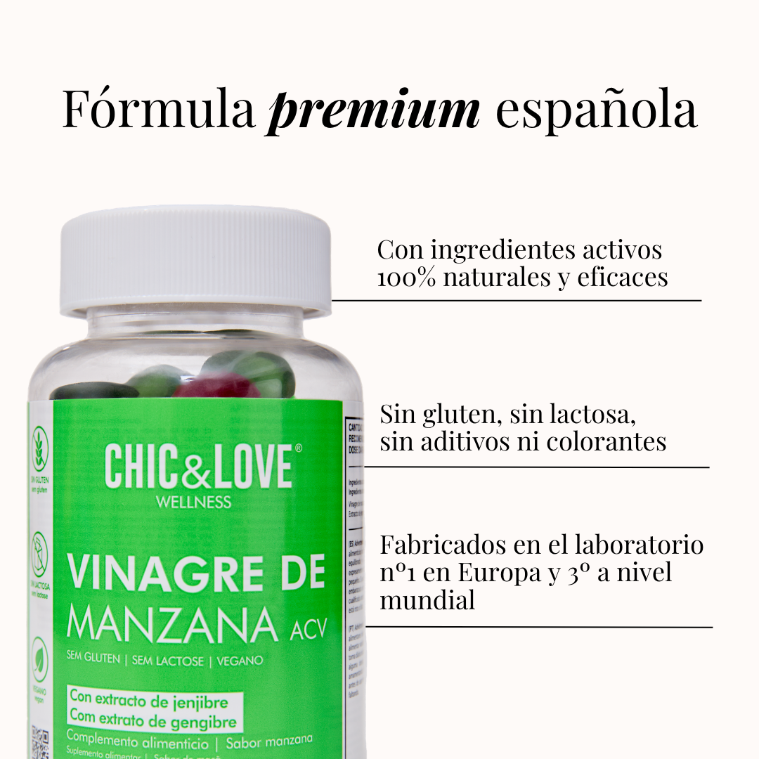 CHIC&LOVE - ACV Vinagre de Manzana Gummies - 60 gummies
