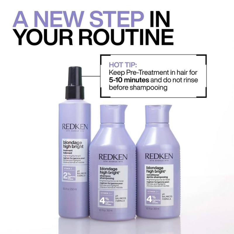 Redken - Pre-Champú Iluminador con Vitamina C Blondage High Bright - 300 ml
