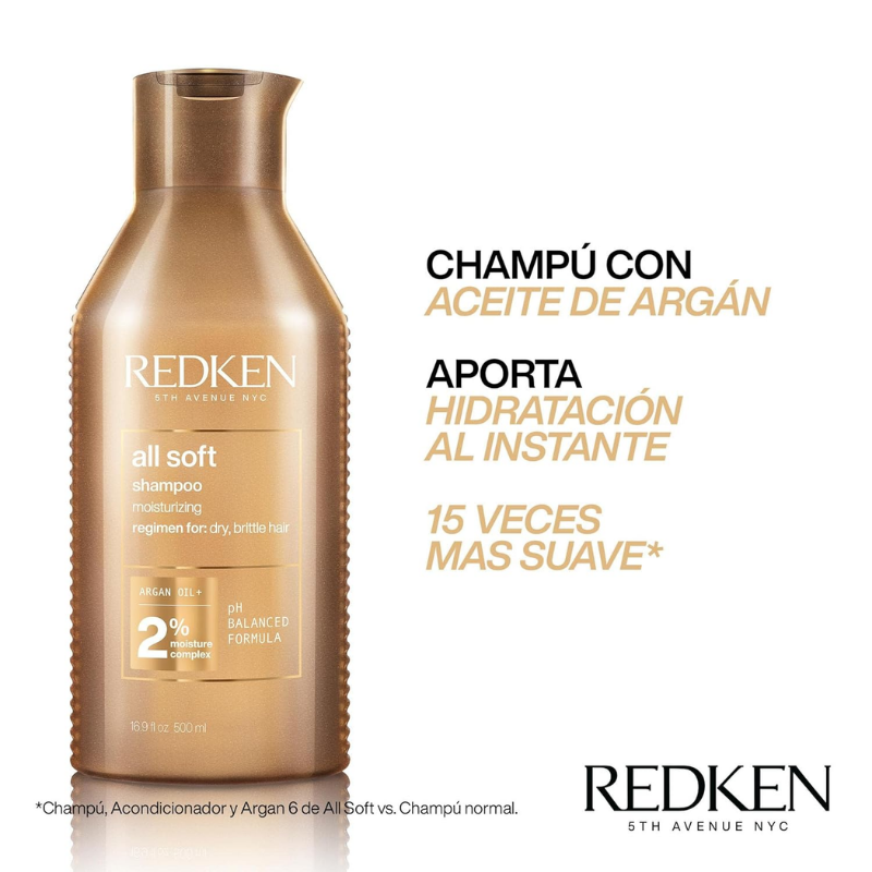 Redken - All Soft - Kit Champú 300 ml + Acondicionador 300 ml