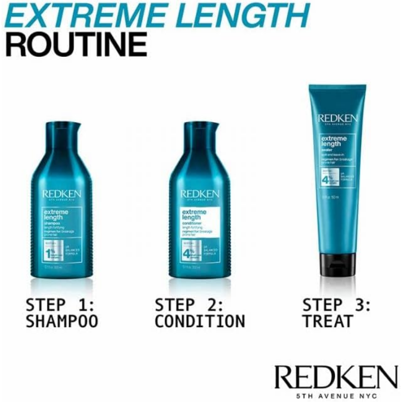 Redken - Extreme Length - Champú 300 ml + Acondicionador 300 ml