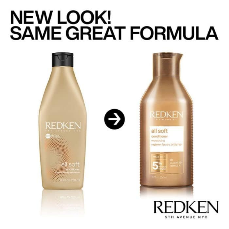 Redken - All Soft - Champú 300 ml + Acondicionador 300 ml + Crema Pesada 250 ml
